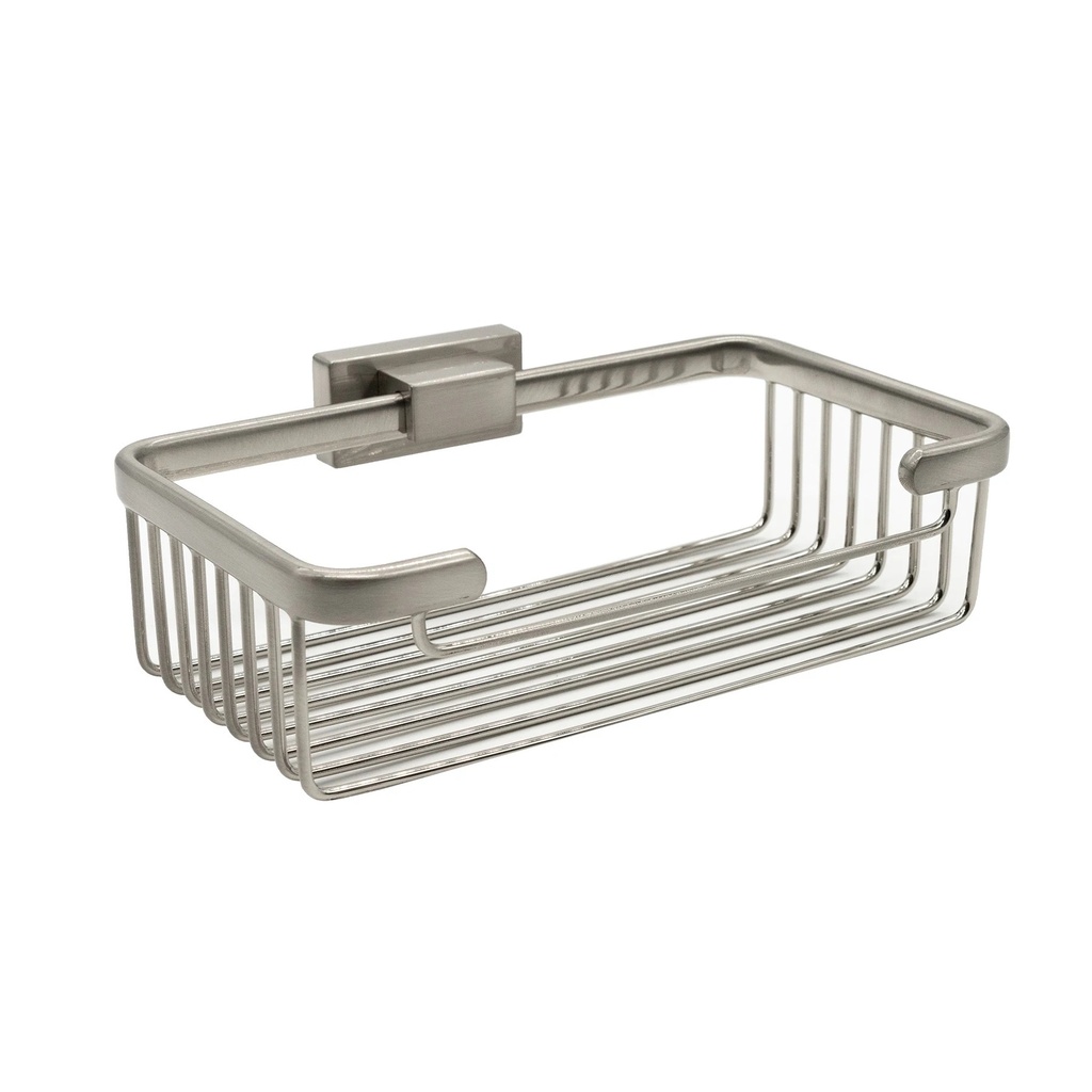 Porte-savon à barrettes LEO, 20x14x6 cm, nickel brossé