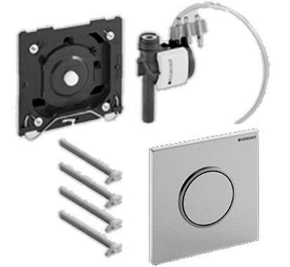 Commande d'urinoir SIGMA10 pour déclenchement manuel soupape pneumatique, plaque de déclenchement Sigma10, sans set de pré-montage 814 119/144, blanc - chromé