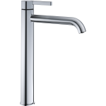 Mélangeur de lavabo BELLA S 195 mm, goulot fixe H jusqu'à aérateur 242 mm H levier ouvert 364 mm sans vidage, tuyaux de raccordement flexibles 3/8" groupe acoustique NT, chromeline