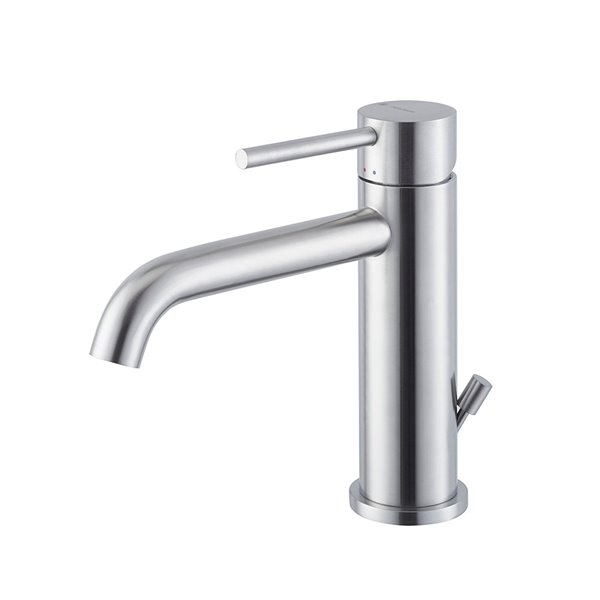 Mélangeur de lavabo X-STEEL 316, S 145 mm, avec vidage et bonde, acier inox