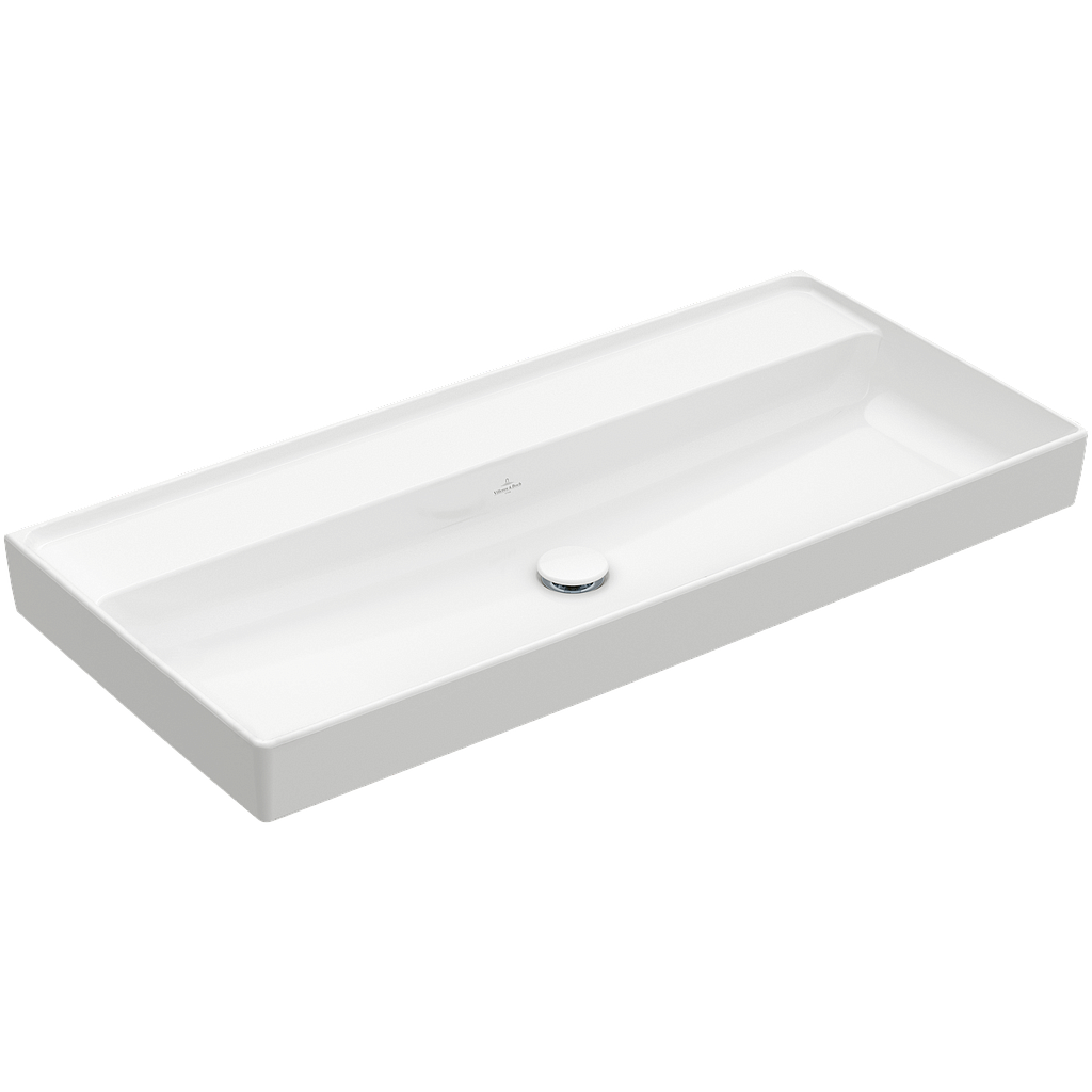Lavabo COLA 100 x 47 cm, céramique sans trop-plein, sans trou robin., standard, blanc