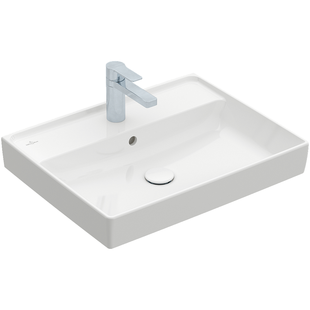 Lavabo COLA 60 x 47 cm, céramique avec trop-plein, 1 trou robin., standard, blanc
