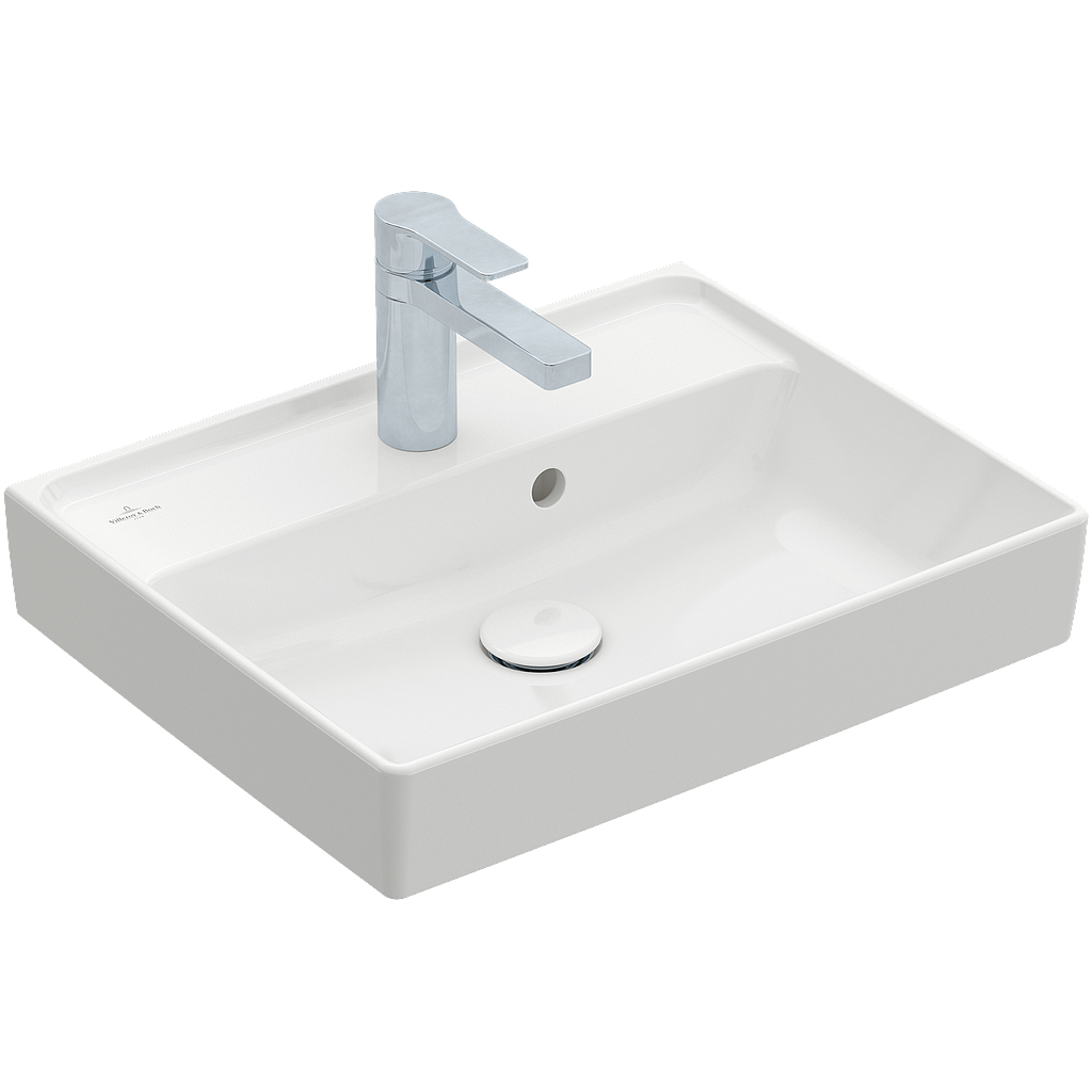 Lave-mains COLA 50 x 40 cm, céramique avec trop-plein, 1 trou robin., standard, blanc