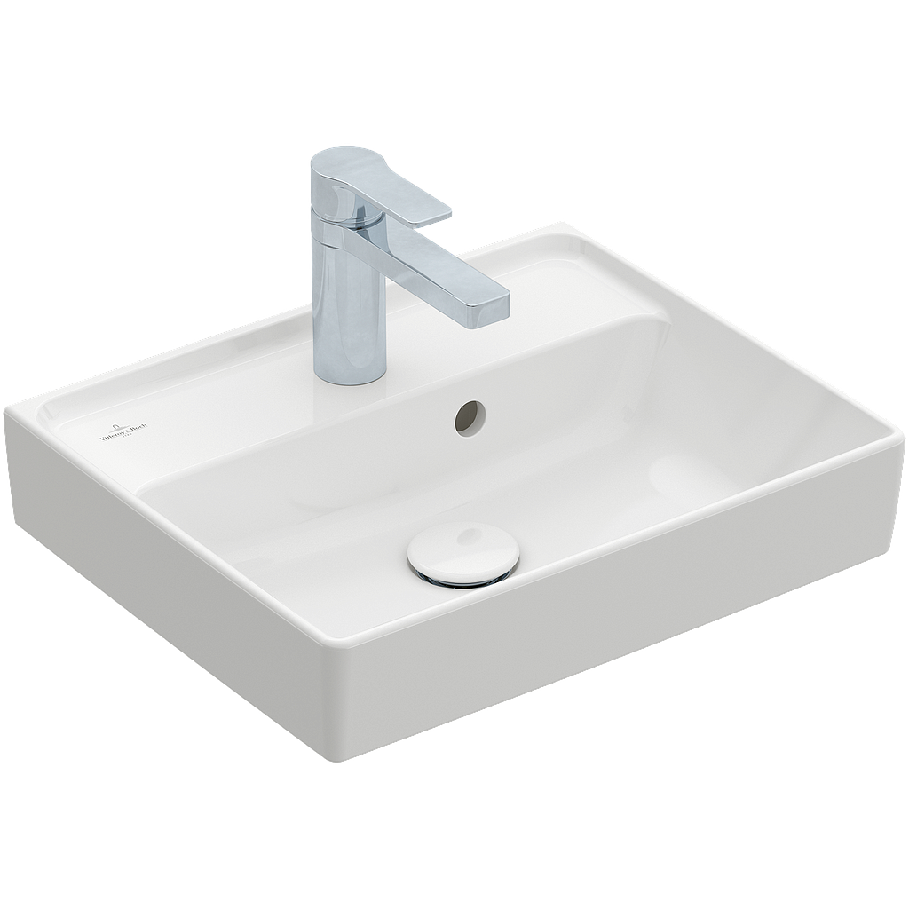 Lave-mains COLA 45 x 37 cm, céramique avec trop-plein, 1 trou robin., standard, blanc
