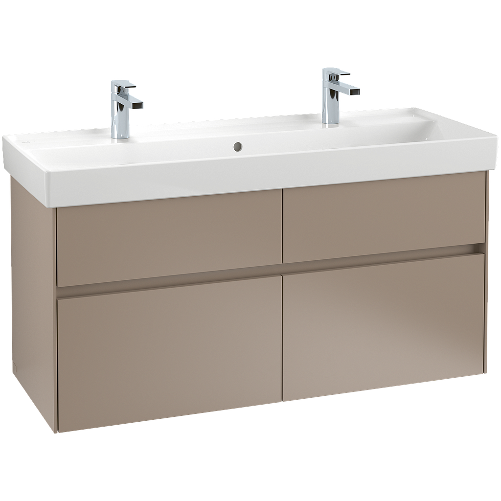 Elément inférieur COLA 115,4 x 54,6 x 44,4 cm pour lavabo 120 cm  - 2 éléments à chacun 2 tiroirs, poignée selon collection, Nordic Oak