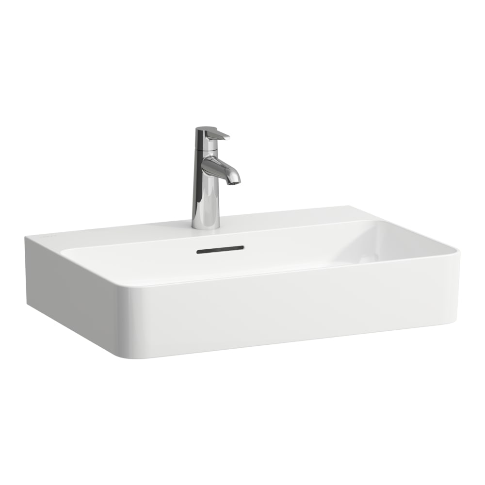 Lavabo VAL 60 x 42 cm, SaphirCéramique pour meuble suspendu avec trop-plein, blanc