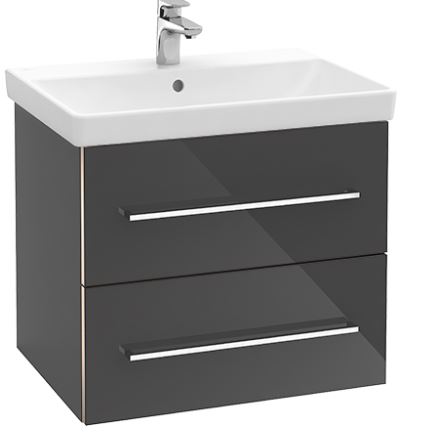 Elément inférieur 58 x 51,4 x 45,2 cm AGORA, pour lavabo 60 cm AGORA, élément à 2 tiroirs, poignée selon collection, Nordic Oak