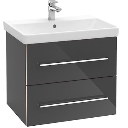 Elément inférieur 63 x 51,4 x 45,2 cm AGORA, pour lavabo 65 cm AGORA, élément à 2 tiroirs, poignée selon collection, Arizona Oak