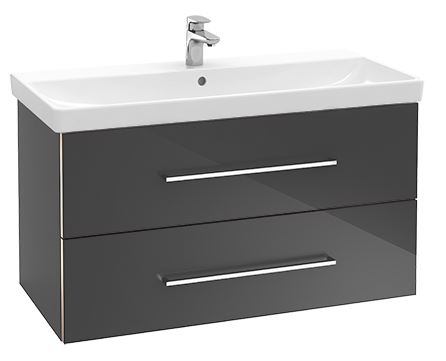 Elément inférieur 78 x 51,4 x 45,2 cm AGORA, pour lavabo 80 cm AGORA, élément à 2 tiroirs, poignée selon collection, Nordic Oak