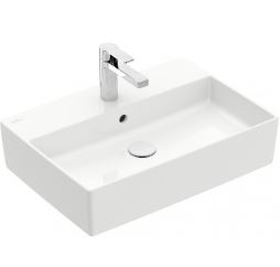 Lavabo à poser MEMENTO 2.0 60 x 42 cm, TitanCeram avec trop-plein, 1 trou robin., standard, blanc