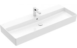 Lavabo MEMENTO 2.0 120 x 47 cm, céramique avec trop-plein, côté inférieur poli, 1 trou robin., standard, blanc
