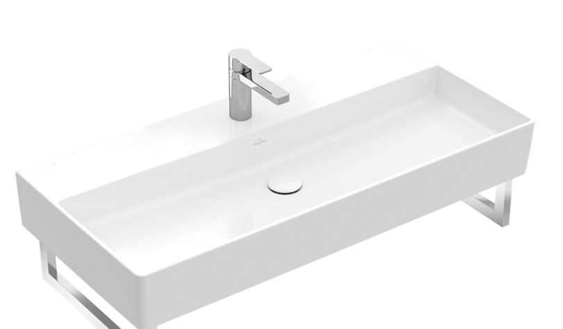Lavabo MEMENTO 2.0 100 x 47 cm, céramique sans trop-plein, 1 trou robin., standard, blanc