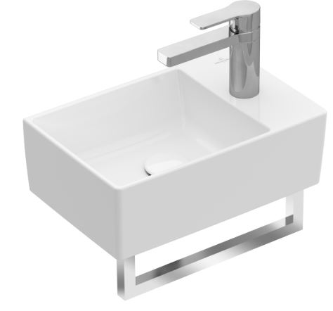 Lave-mains MEMENTO 2.0 40 x 26 cm, céramique sans trop-plein, 1 trou robin., standard, blanc