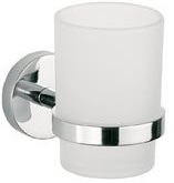 Porte-verre FORIS rosace ronde, verre satiné, chromé