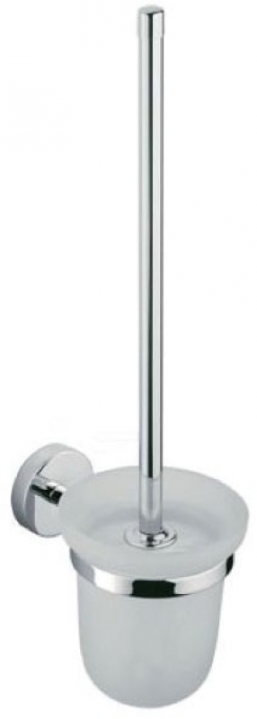 Porte-balai de WC FORIS récipient en verre satiné, chromé