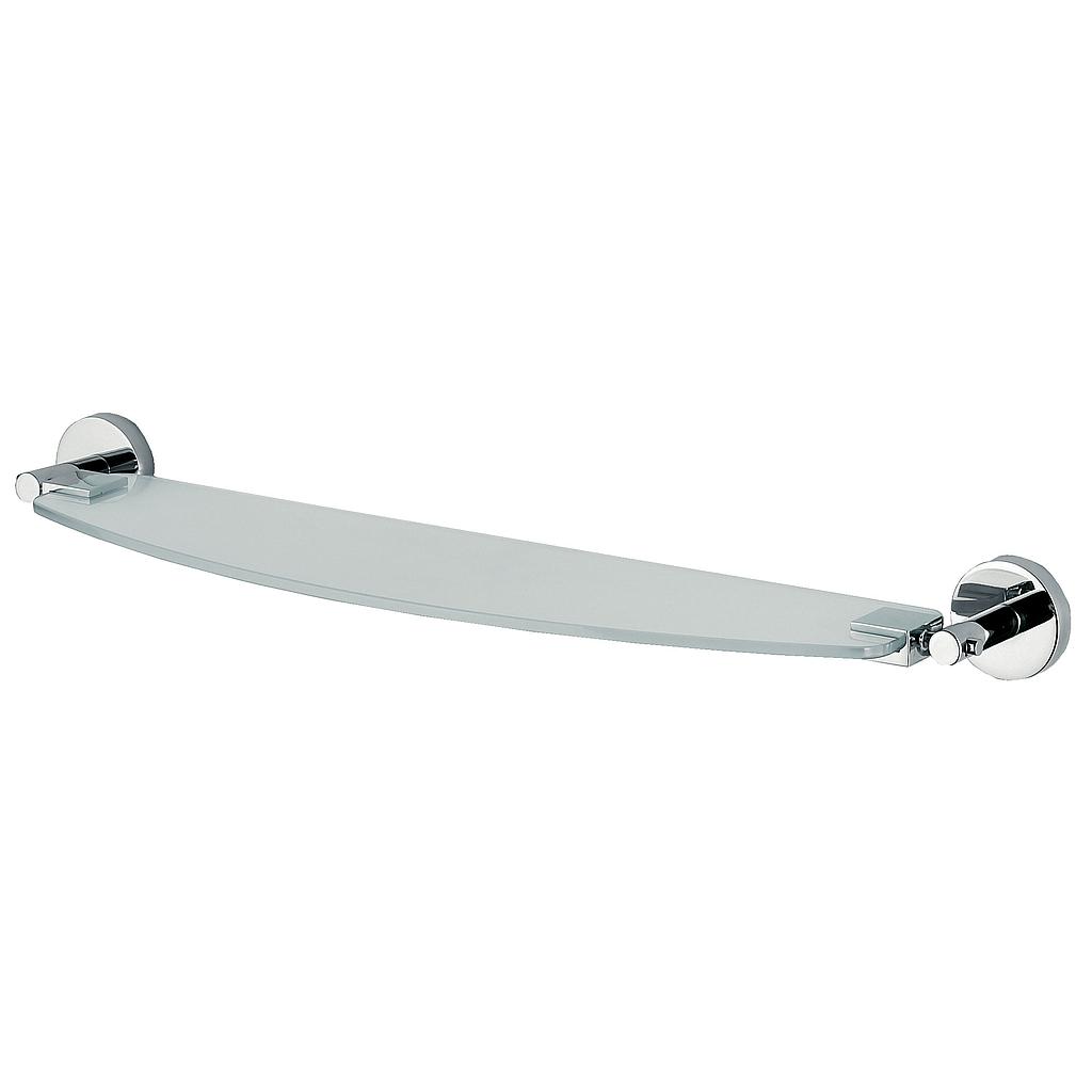 Tablette FORIS 58 x 14 cm, verre satiné 2 supports