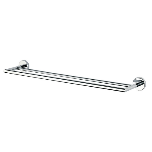 Barre à linge double FORIS rosace ronde / entraxe 60 cm, chromé