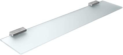 Tablette LEO verre satiné, 2 supports 60 x 13 cm, chromé