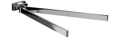 Porte-serviette à 2 bras articulés LEO P 38 cm, chromé