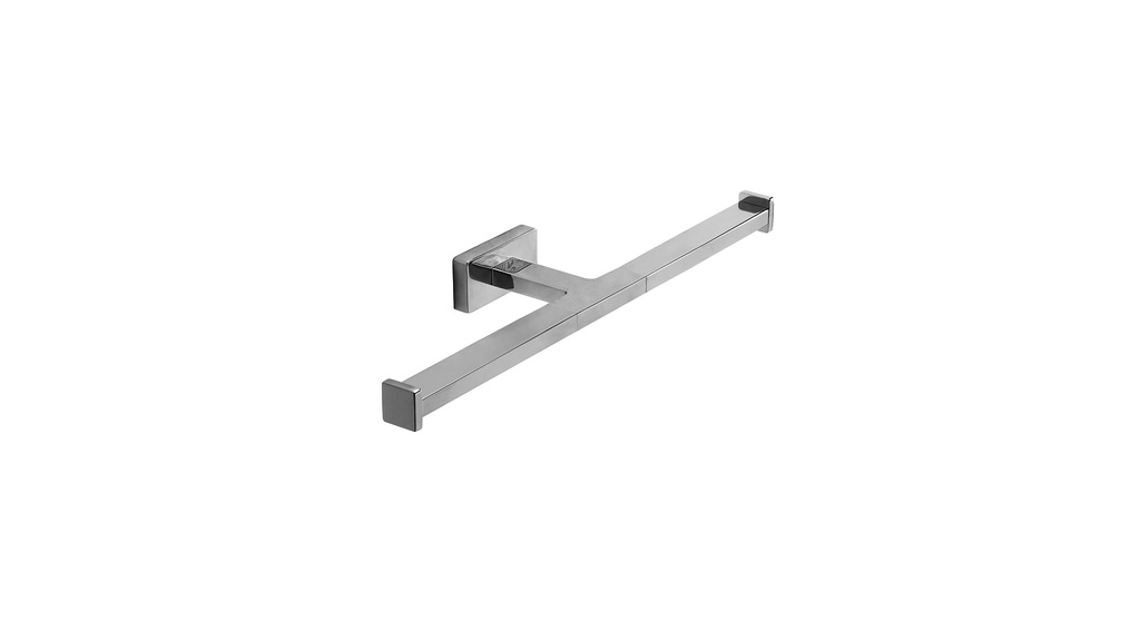 Porte-papier double LEO sans couvercle, pour 2 rouleaux, chromé