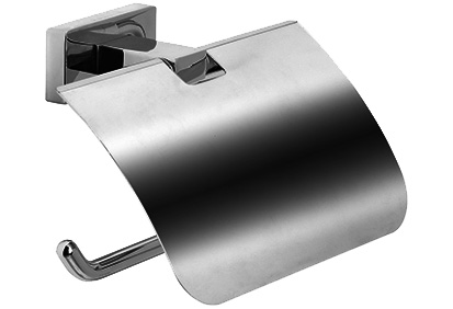 Porte-papier basculant LEO avec couvercle, chromé
