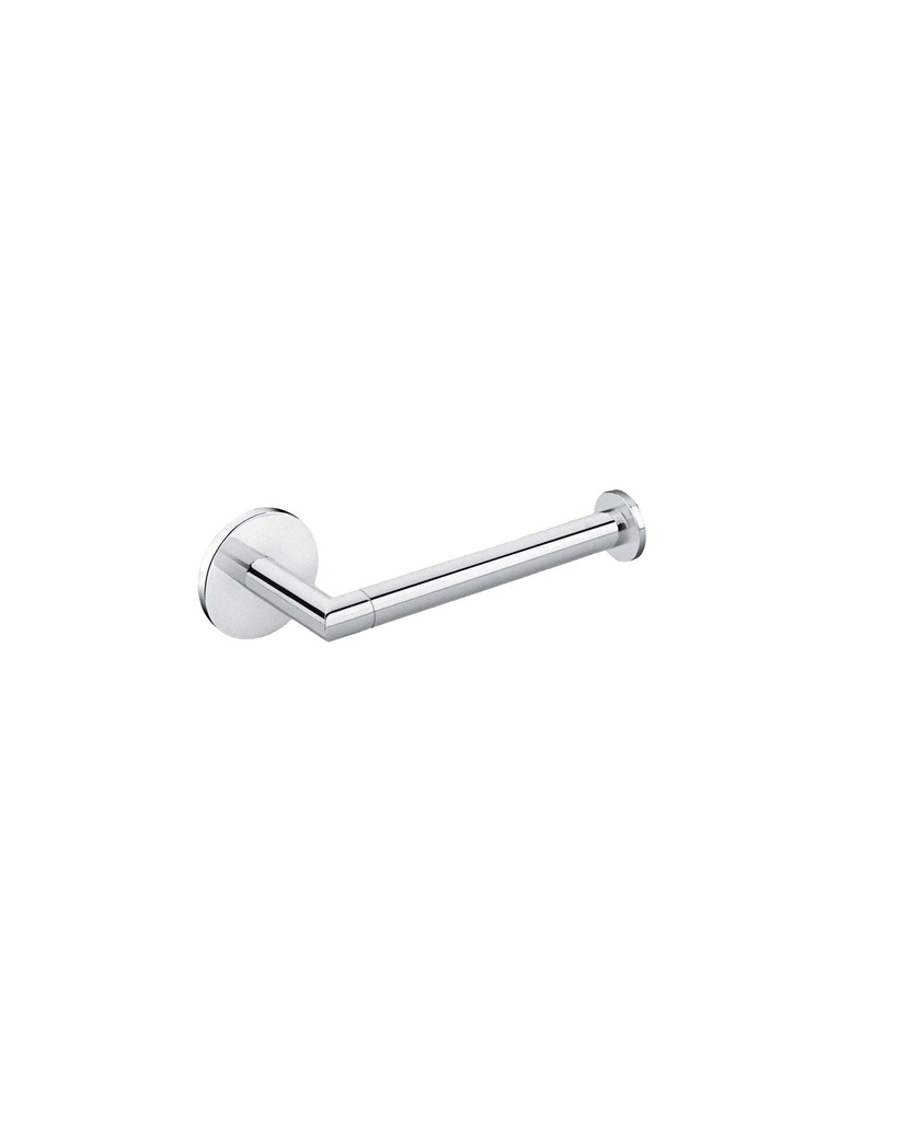 Porte-papier WC sans couvercle ODM, H5 x L17 x P8.2 cm, à viser, rosace ronde, chromé