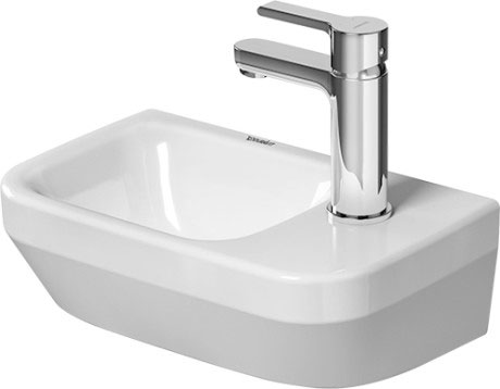 Lave-mains DURASTYLE 36 x 22 cm, céramique sans trop-plein, 1 trou robin., standard, blanc