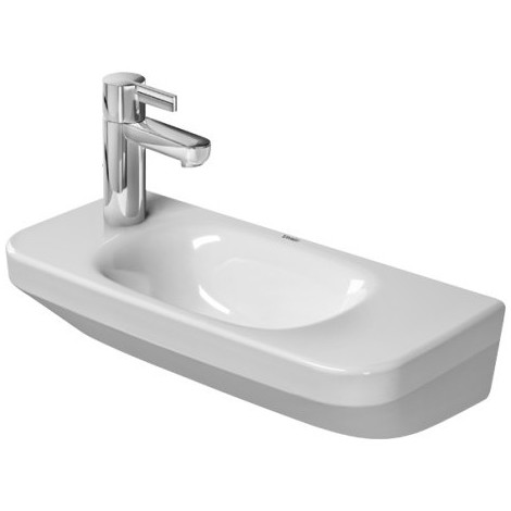 Lave-mains DURASTYLE 50 x 22 cm, céramique sans trop-plein, 1 trou à gauche, standard, blanc