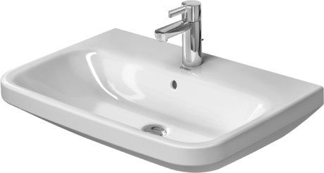 Lavabo DURASTYLE 65 x 44 cm, céramique avec trop-plein, 1 trou robin., standard, blanc
