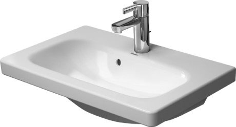 Lavabo DURASTYLE 63,5 x 40 cm pour meuble compact, céramique avec trop-plein, 1 trou robin., standard, blanc