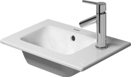 Lave-mains ME BY STARCK 43 x 30 cm, céramique avec trop-plein, 1 trou robin., standard, blanc mat
