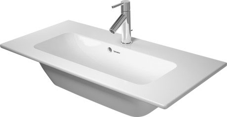 Lavabo ME BY STARCK COMPACT, 83 x 40 cm, céramique pour meuble suspendu, avec trop-plein, sans trou robin., standard, blanc mat