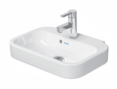 Lave-mains HAPPY D.2 50 x 36 cm, céramique avec trop-plein, 1 trou robin., standard, blanc