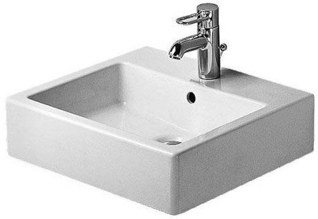 Lavabo VERO 50 x 47 cm, céramique avec trop-plein, 1 trou robin., standard, blanc