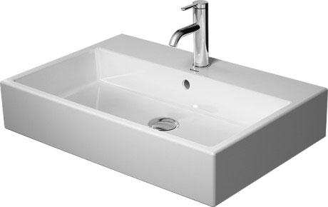 Lavabo VERO AIR 70 x 47 cm, céramique pour meuble suspendu, sans trop-plein, 1 trou robin., standard, blanc