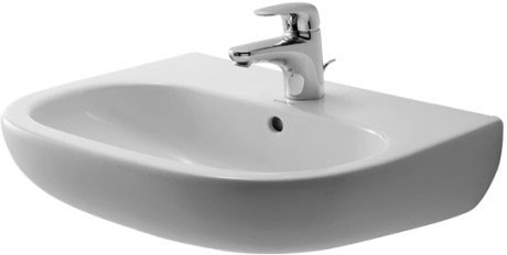 Lavabo D-CODE 55 x 43 cm, céramique avec trop-plein, 1 trou robin., standard, blanc