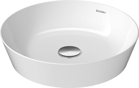 Lavabo à poser CAPE COD D 43 cm, céramique DuraCeram, sans trop-plein coloris intérieur blanc, sans trou robin., standard, blanc