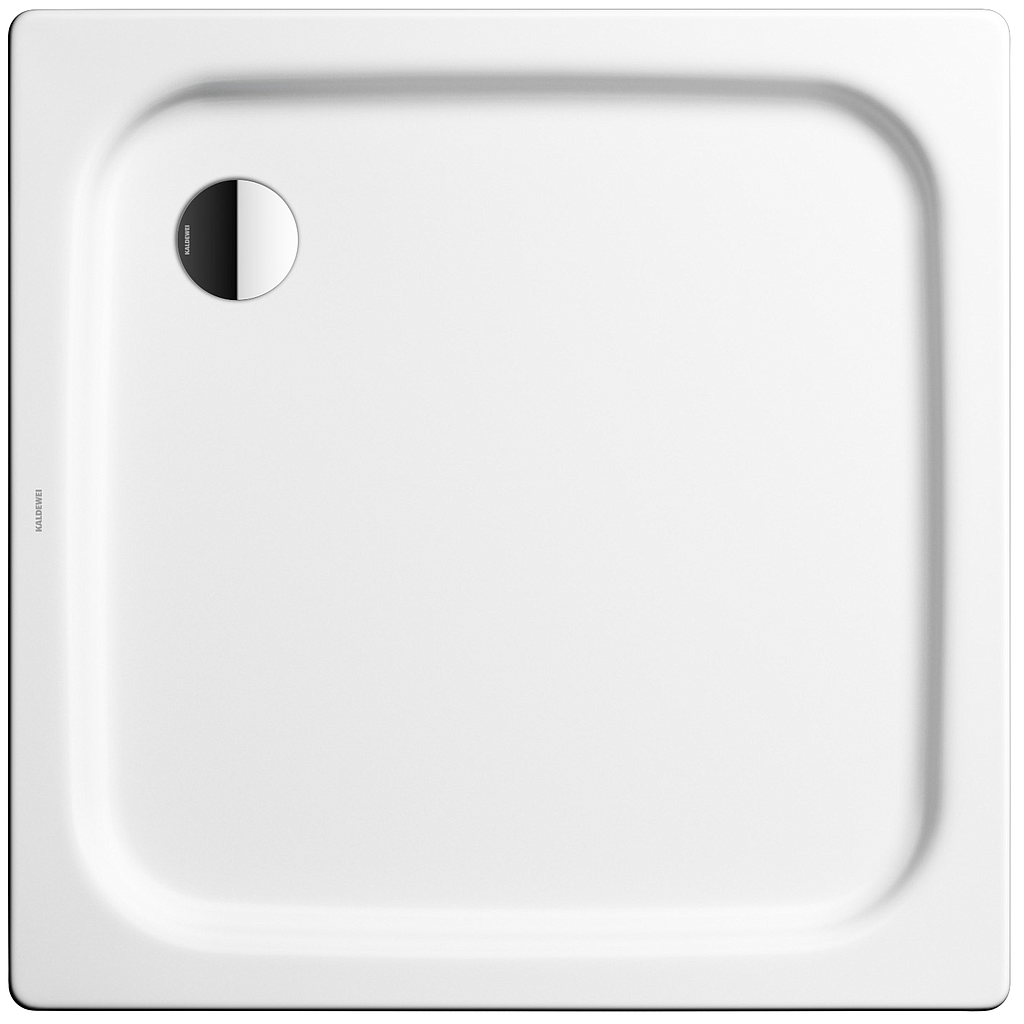 Receveur de douche 90 x 90 x 6,5 cm DIXI, acier isolation phonique trou d'écoulement D 90 mm, standard, blanc