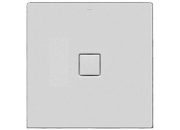 Receveur de douche 100 x 100 x 3,2 cm CETERIS, acier isolation phonique trou d'écoulement D 120 mm, standard, blanc