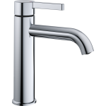 Mélangeur de lavabo BELLA S 140 mm, goulot fixe sans vidage, tuyaux de raccordement flexibles 3/8" groupe acoustique NT, chromeline