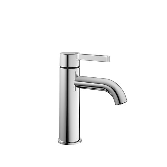 Mélangeur de lavabo BELLA S 115 mm, goulot fixe CoolFix eau froide par position du levier au milieu sans vidage, tuyaux de raccordement flexibles 3/8" groupe acoustique NT, chromeline