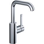 Mélangeur de lavabo BELLA S 160 mm, goulot orientable H jusqu'à aérateur 221 mm sans vidage, tuyaux de raccordement flexibles 3/8" groupe acoustique NT, chromeline