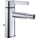 Mélangeur de bidet BELLA S 115 mm, buse orientable vidage excentrique, tuyaux de raccordement flexibles 3/8" groupe acoustique NT, chromeline