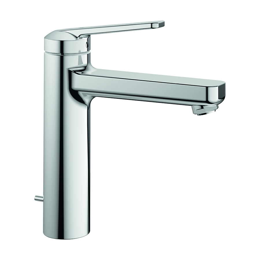 Mélangeur de lavabo DOMO 6.0 S 150 mm, goulot fixe vidage excentrique, groupe acoustique I, chromeline