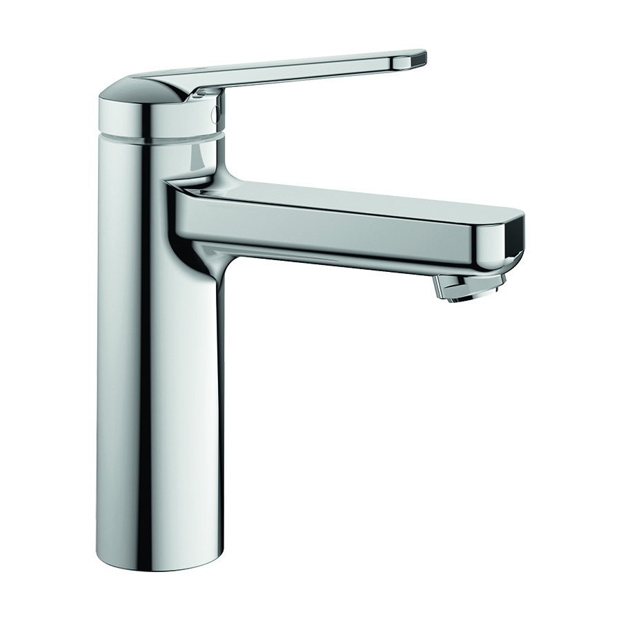 Mélangeur de lavabo DOMO 6.0 S 125 mm, goulot fixe sans vidage, groupe acoustique I, chromeline