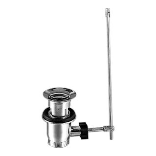 Soupape d'écoulement avec bouchon et tige, pour robinetterie de lavabo KWC, chromé