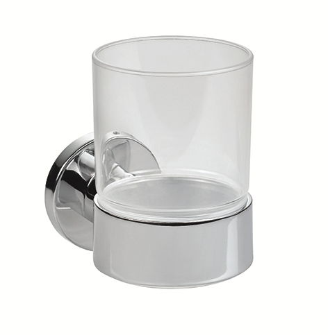 Porte-verre simple TACO 10.4 x 6.9 x 10.4 cm, verre véritable, chromé