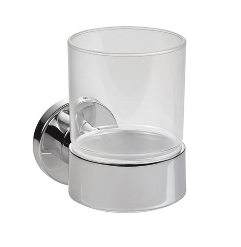 Porte-verre simple TACO 10.4 x 6.9 x 10.4 cm, verre véritable, chromé