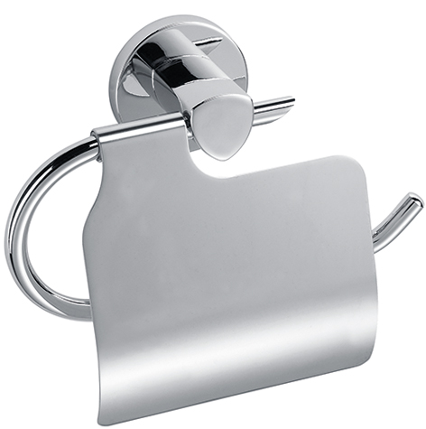 Porte-papier WC TACO avec couvercle 5.3 x 17.0 x 14.0 cm, chromé