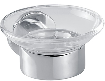Porte-savon en verre TACO 10.9 x 12.5 x 6.15 cm, verre véritable, chromé 
